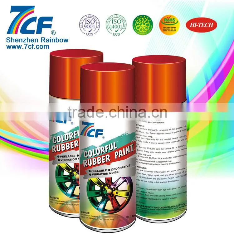High Quality Shenzhen Rainbow Fine Chemical Brand 7CF Multi-purpose 400ml Acrylic Colorful Rubber Paint