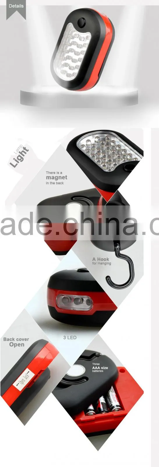 24+3PCS LED work light
