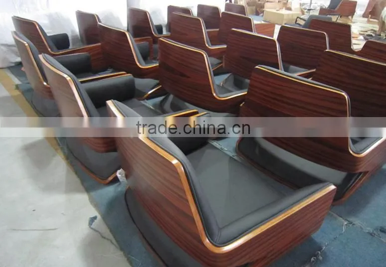 Modern Home Walnut Wood Furniture Plywood Leather Office Dining Chair HY2006