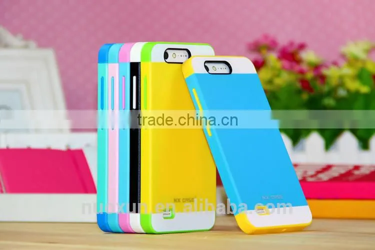 Blue/Pink Hard Soft High Impact Case Cover for Apple iPhone 6