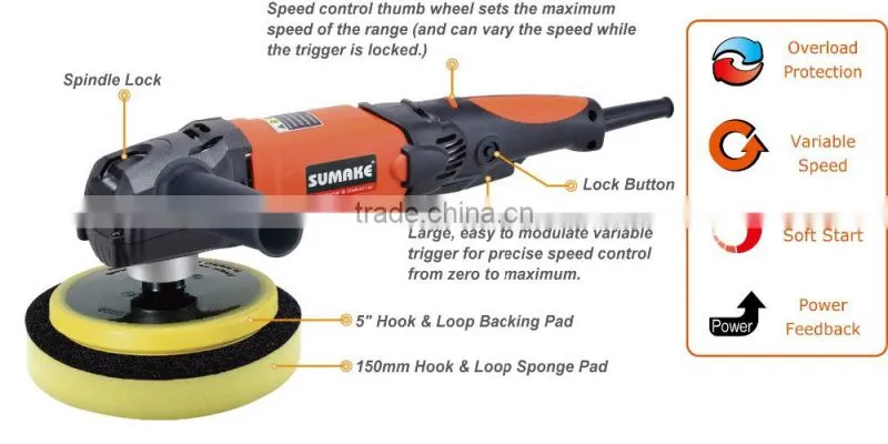 High efficiency motor 5'' Electric Rotary polishers
