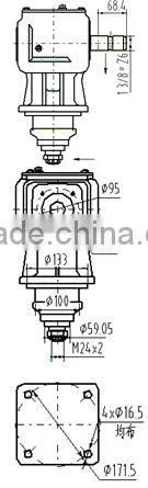 40Hp 90 Degree Gearbox for Agricultural Machniery
