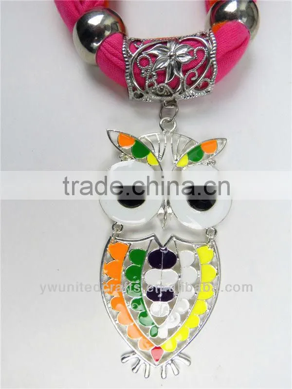 Fashionable Beaded Tassels Owl Pendant Scarf Charm Beautiful Scarf