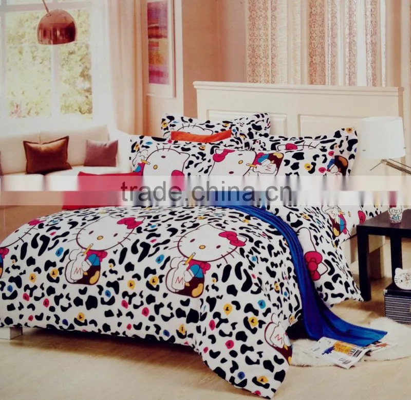 100% microfiber polyester cartoon pattern printed wrinkle free peach skin comforter sets