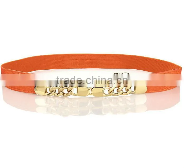 Hot sale fashion metallic gold belt elastic running belt