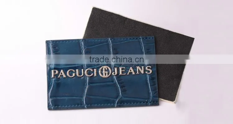 Black green vernis leather custom patch with different colors