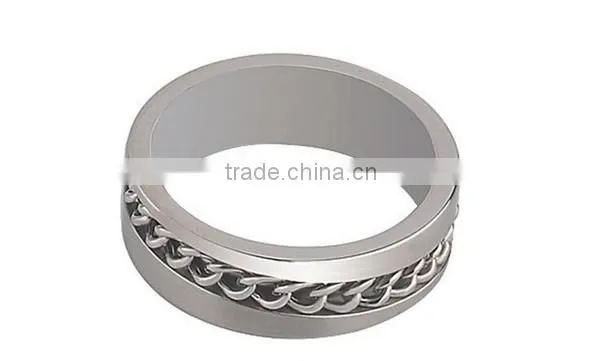 2016 chain high polished classic stainless steel ring band for men