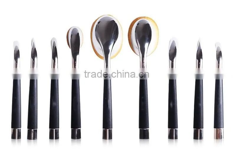 Oval toothbrush cosmetic makeup brush set