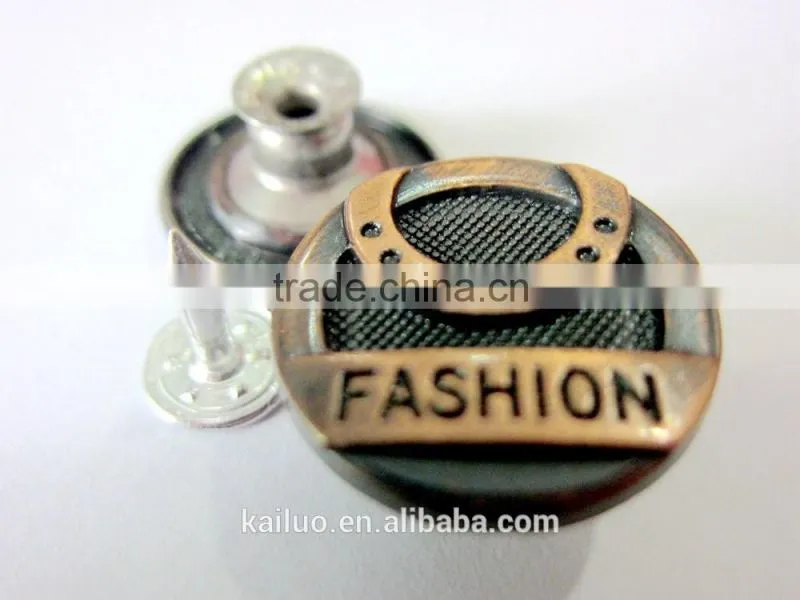 fashion brush copper color jeans button