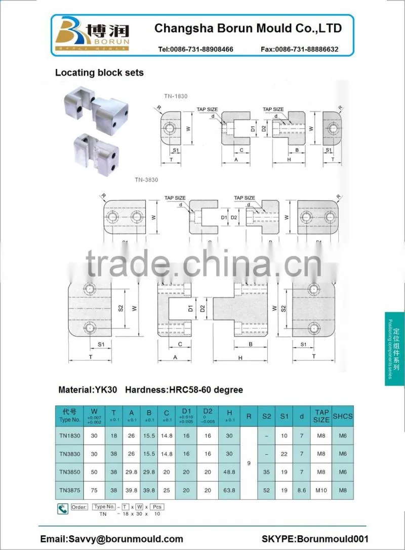 reliable YK30 locating block sets