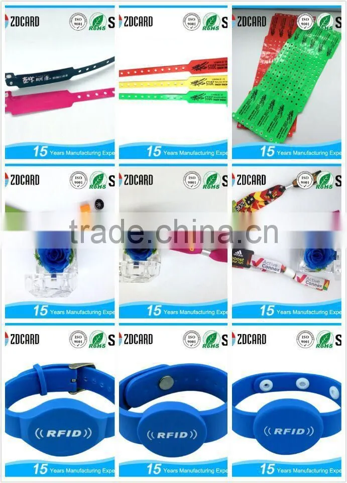 Silk-screen printing Round shaped Fudan F08 silicone rfid wristband