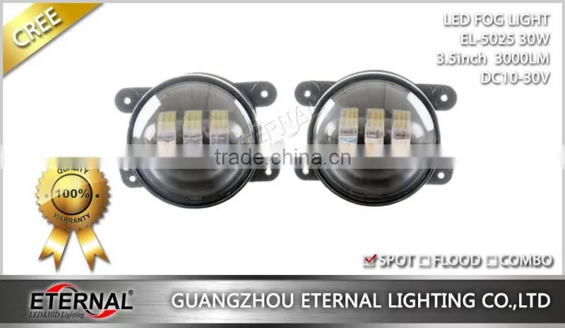 30W Jeep wrangler rubicon Jeep Wrangler JK/TJ/LJ/CJ high power led fog light driving led work light