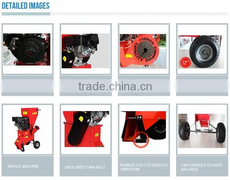2017 lastest hot sale 13hp wood chipper shredder with different colours(TF-CH004)