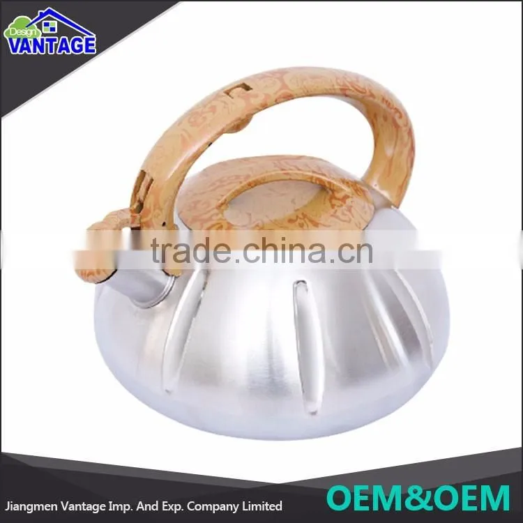 Eco-friendly high quality bakelite handle whistling kettle stainless steel