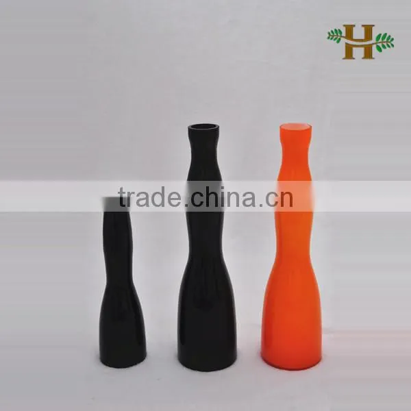 Little gourd shaped colored glass vase, handmade tall home use glass flower fork