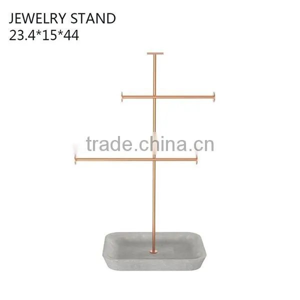 Metal Jewelry Holder, Jewelry Stand For Earrings,Necklaces, Bracelets with cement base
