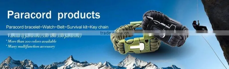 Stainless Steel Shackle Buckle Hiking Outdoor Survival Paracord Bracelet