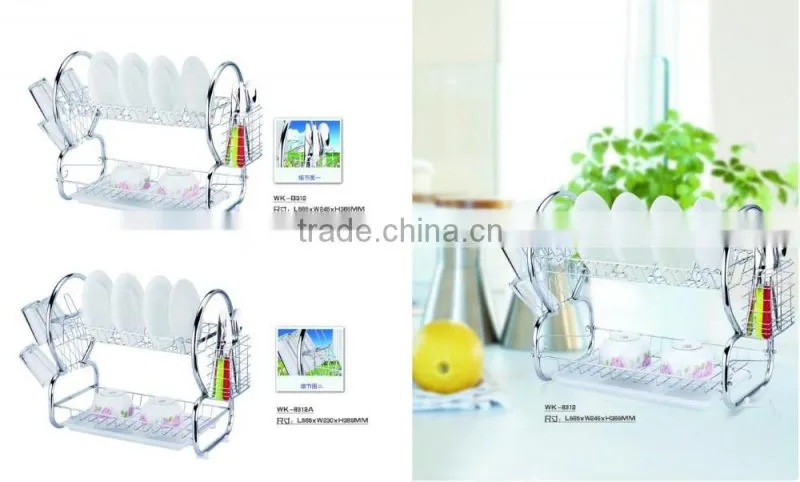 kitchen 2 tiers utensil drying rack