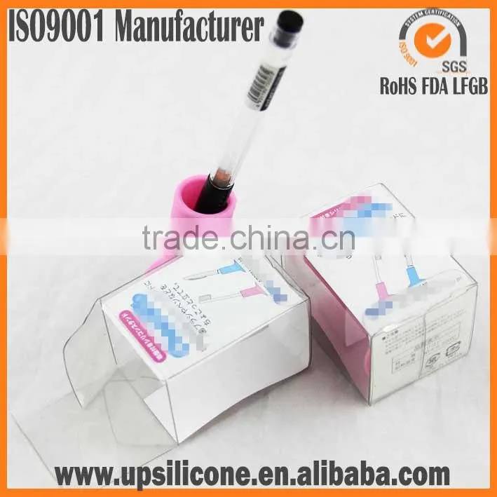 silicone rubber single pen holder for promotion gift with package