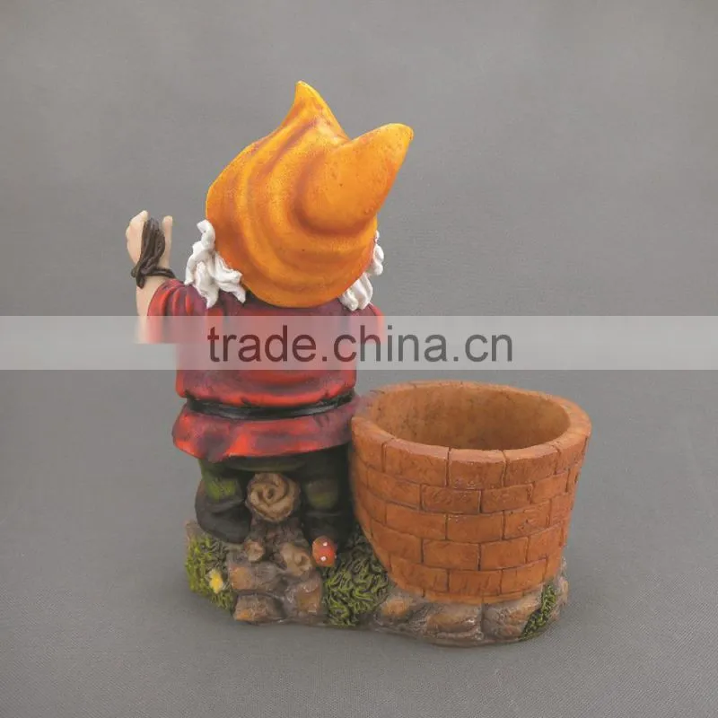 Polyresin cute decorative 7 dwarfs garden gnomes,resin dwarf is watering flowers