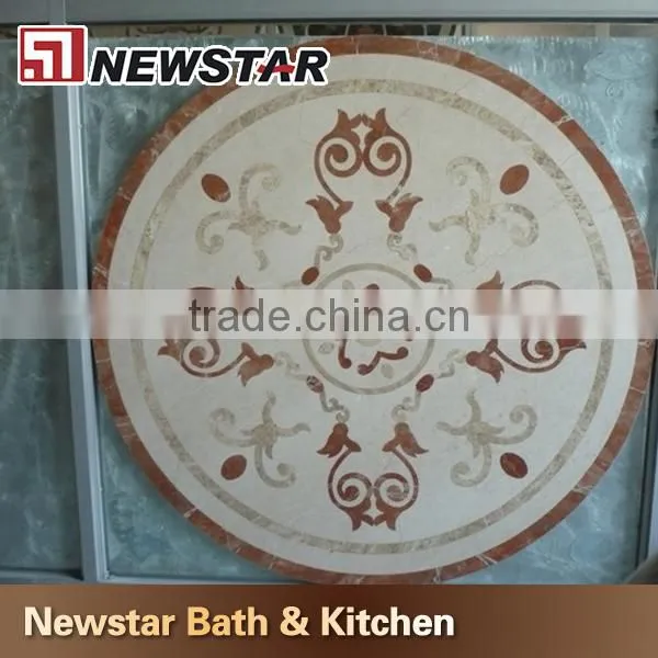 China polished round waterjet marble