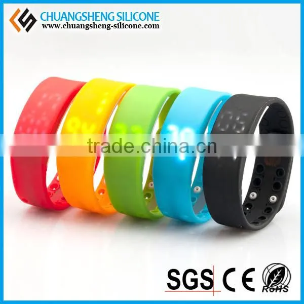 Outdoors sports accessory pedometer, silicone wristwatch