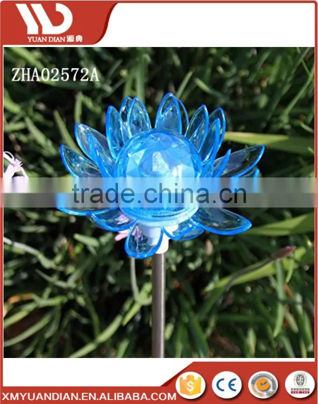 Solar Powered Iron Garden Flower Stake Rotating Solar Garden Lights