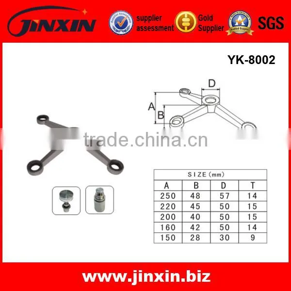 Stainless Steel Glass Railing Fittings Curtain Wall Spider