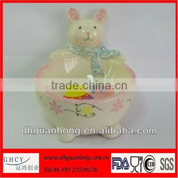 Hand Painted Ceramic Bunny Easter Cups
