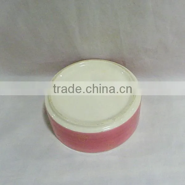 Pink Lovely Ceramic Animal Prints Pet Bowl