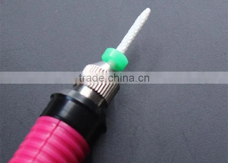 Total Length Nail Drill 38MM White Ceramic Burr For Nail Head Diameter 2MM Small Flame