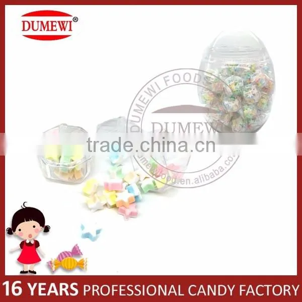 Colorful Fruit Flavor Star Tablet Candy Pressed Candy in Egg Shape Jar