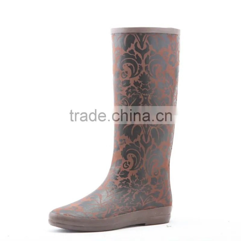 2015 new pattern rubber rain boots gumboots for woman