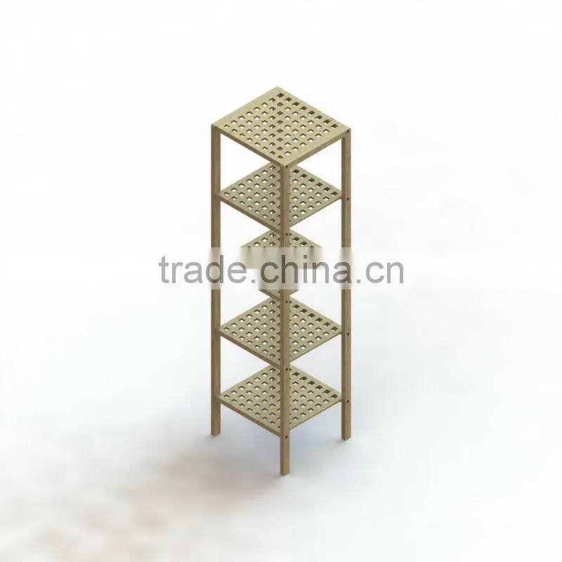 multilateral combination slotted bamboo display shelf