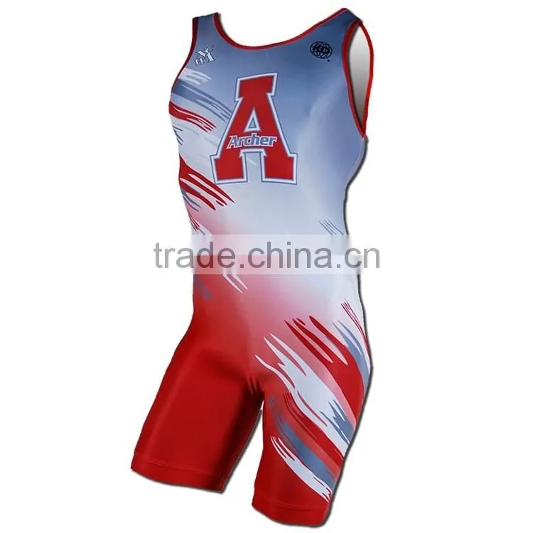 Dry fit breathable wrestling singlets could plus size