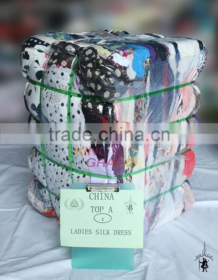 Importers Ladies Silk Dress Cream Quality Used Clothing For Europe style