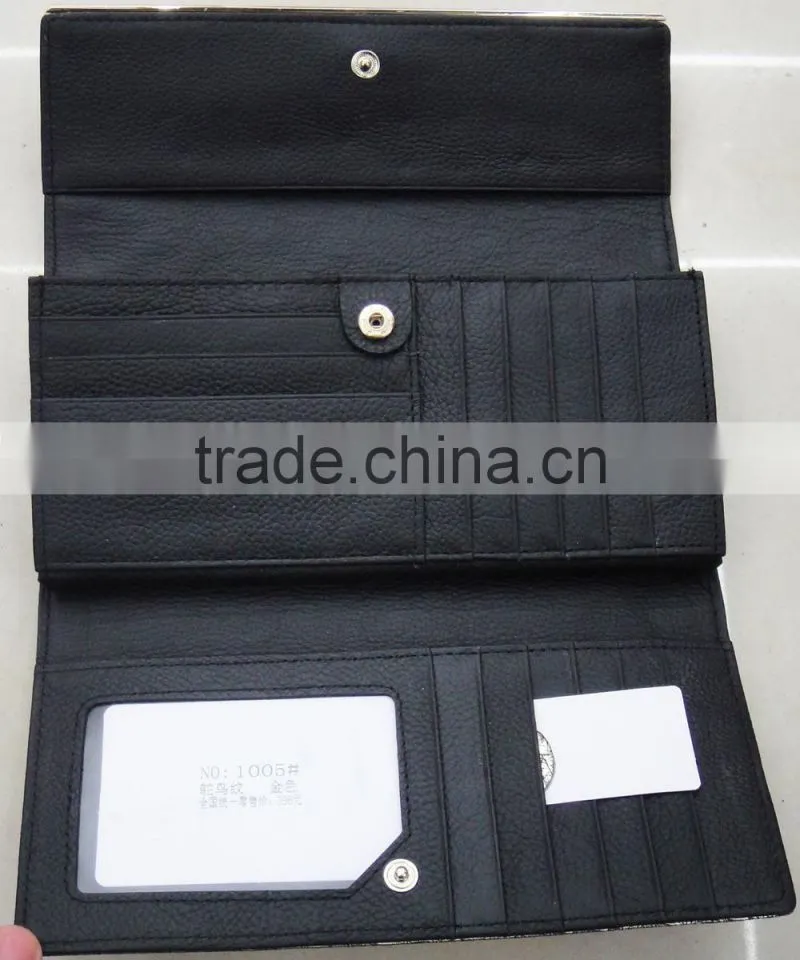 Fashion hot lady ostrich cowhide Genuine leather new wallet