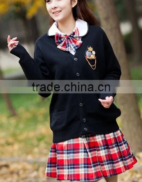 Autumn fashion style cardigan woolen school uniform British school uniform Sweater