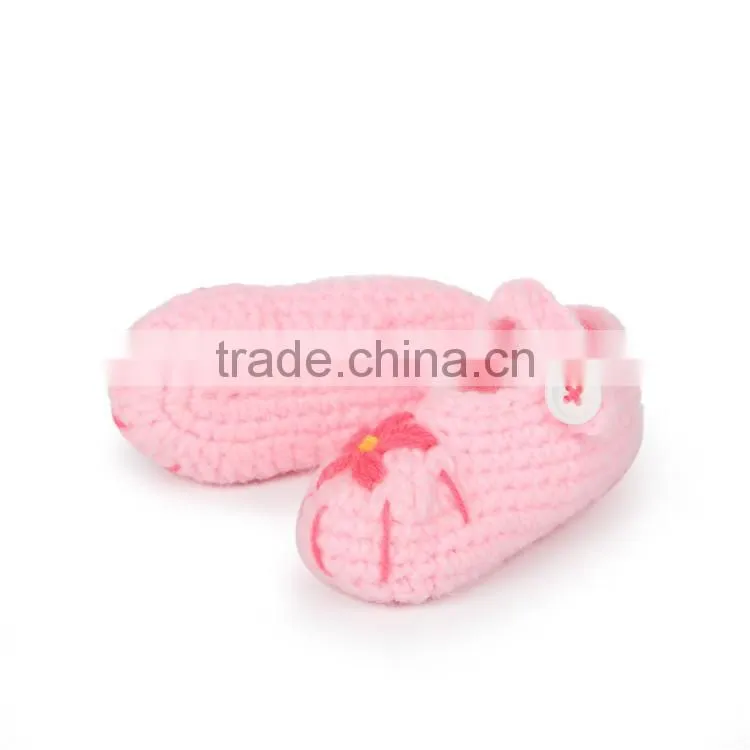 Beautiful Flower Baby Crochet Knitting Hand Made Boot Shoes