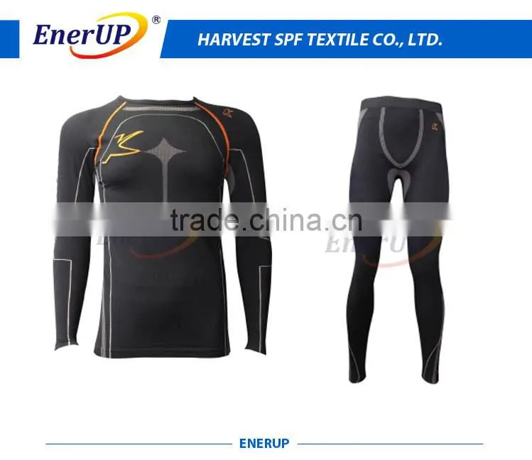 Black Thermal Seamless Underwear for Men