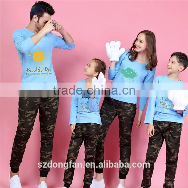 Family matching clothing long sleeve shirt matching clothes mother and daughter sweet family look clothes