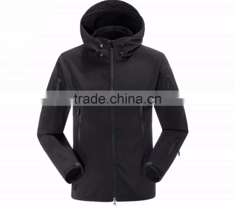 Dark Color Softshell Zipper-up Outdoor OEM Hik ing Climbing Jacket