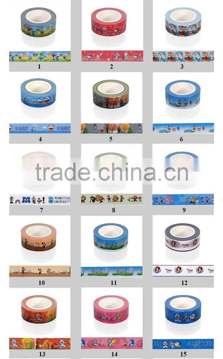 1.5cm*10m Cartoon Kawaii Washi Tape for planner embellishments