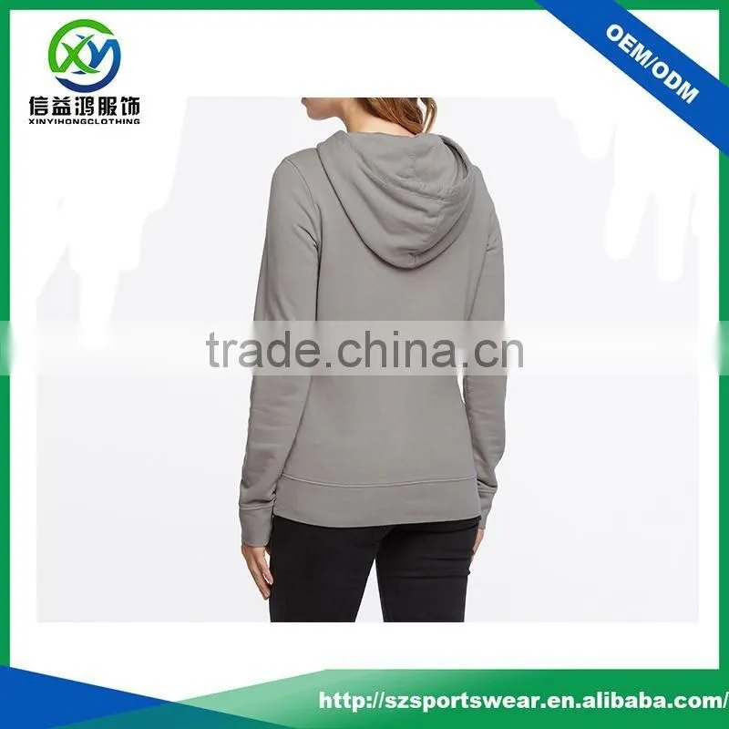 OEM design high quality womens grey color hoody sweater gym hoodie with your own logo