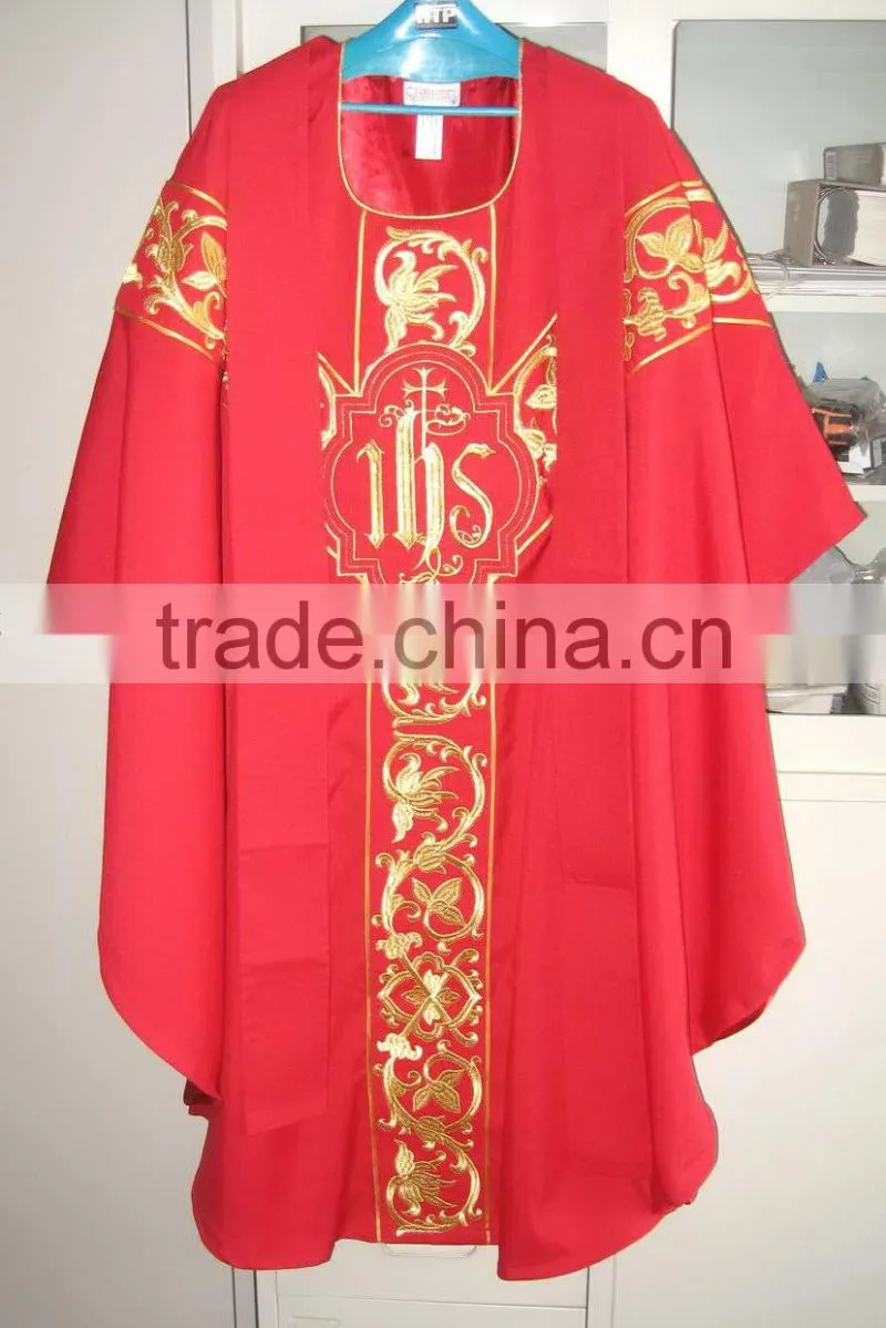 China factory supply white clergy surplice robe gown acrylic church textile