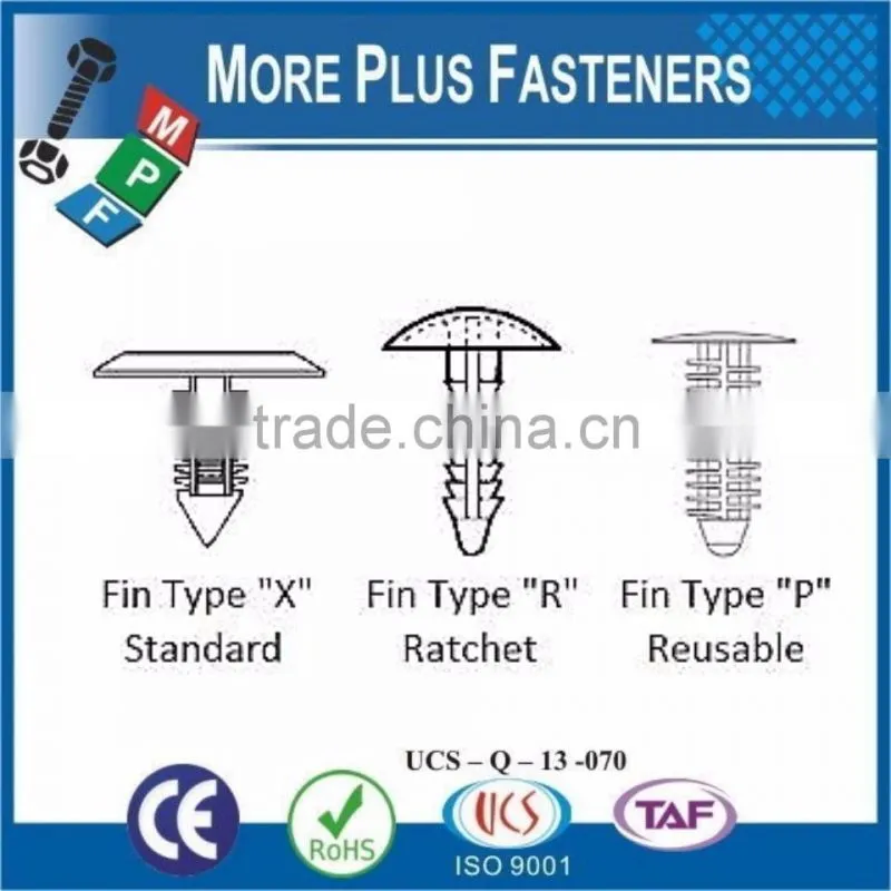 Made in Taiwan Front Fender Plastic Clip Retainer Plastic Rivet Fastener