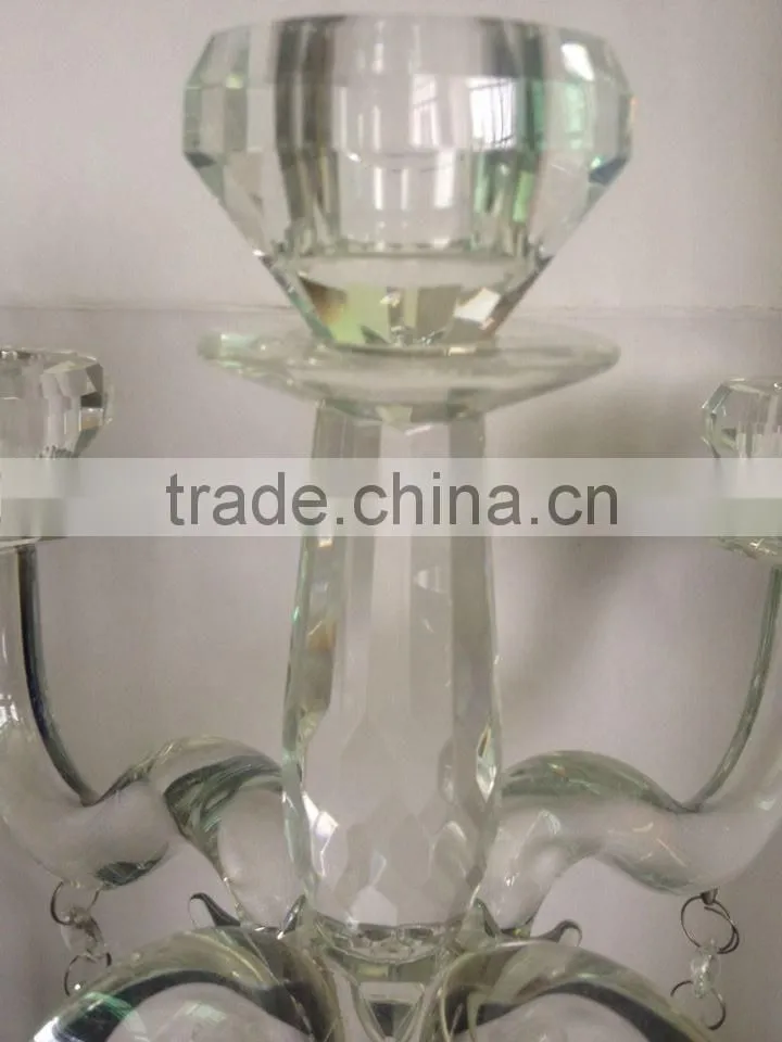 wholesale cheap tall crystal glass candelabra crystal candle holder for centerpieces wedding