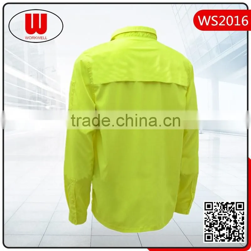 hot sale hi vis work yellow shirt