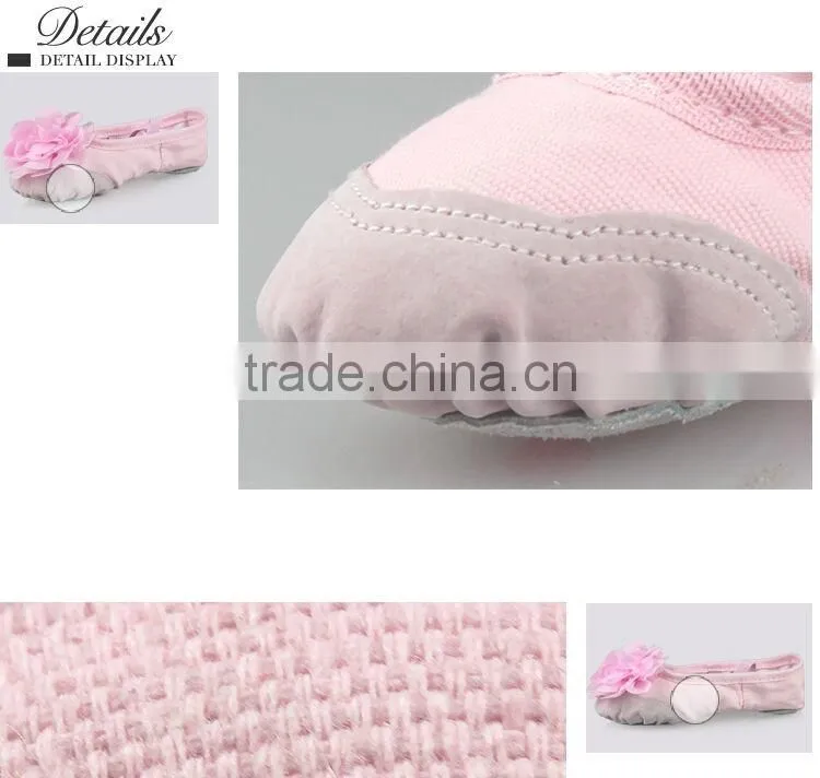 Big Flower Design Children Girls Soft Sole Ballet Shoes Canvas Ballet Dance Shoes For Kids