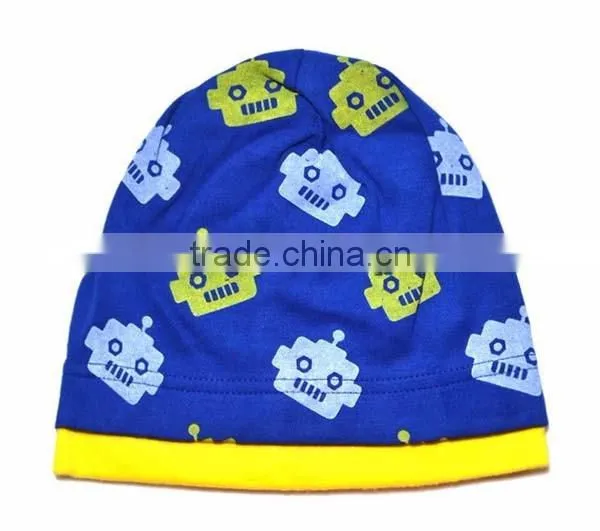 autumn & winter new design pure cotton robot kids skull cap baby hat